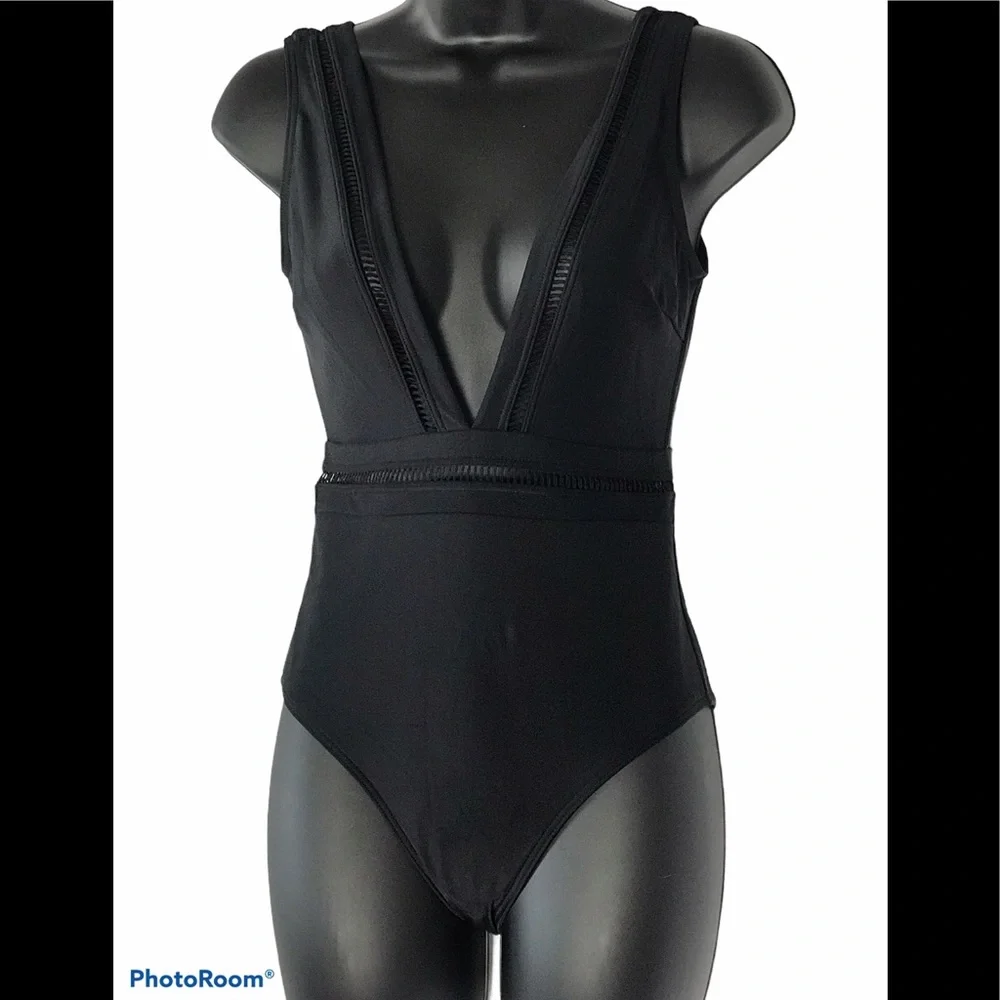 TED BAKER London Pointelle Deep V Plunge Swim